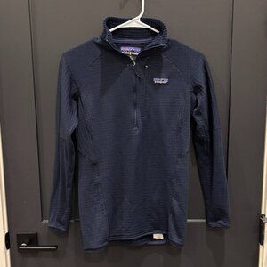 Womens Navy Patagonia R1 Fleece Pullover Quarter Zip XS